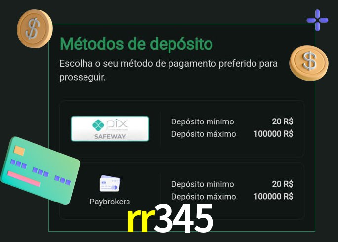 O cassino rr345 oferece uma grande variedade de métodos de pagamento